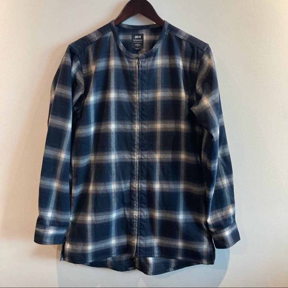 PUBLISH Sz M (W) or S (M) Mock Neck Pockets Slits High Low Soft Zipper  S…